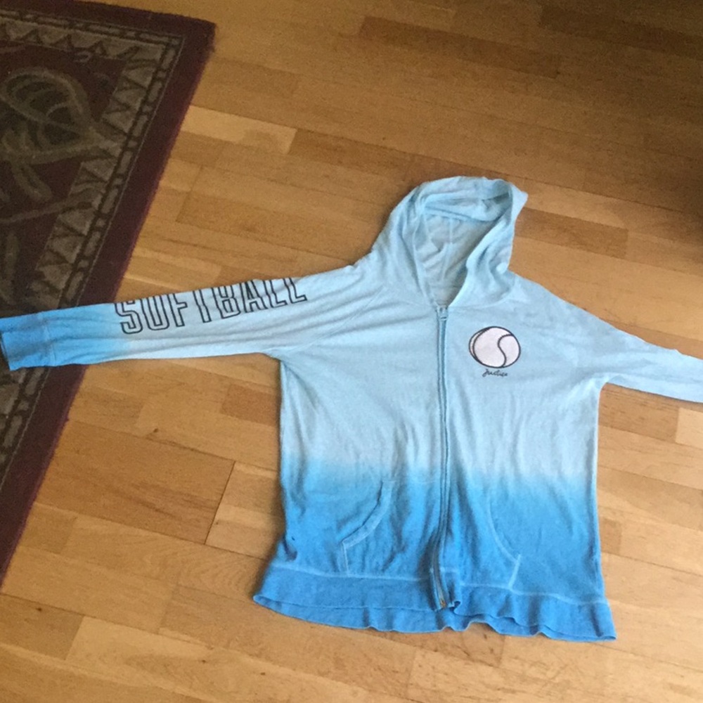 Justice zip jacket with hoodie
